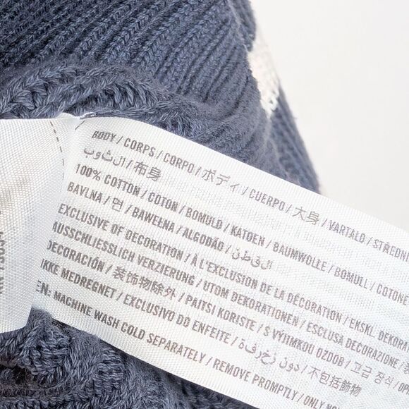 Hollister Striped Knit Pullover Gray White Cotton Crewneck - Picture 5 of 7